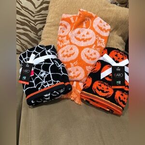 Halloween Pumpkin and Spiderweb Towels